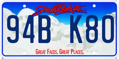 SD license plate 94BK80
