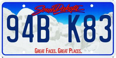 SD license plate 94BK83