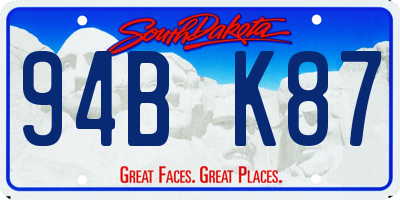 SD license plate 94BK87