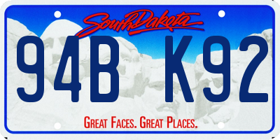 SD license plate 94BK92