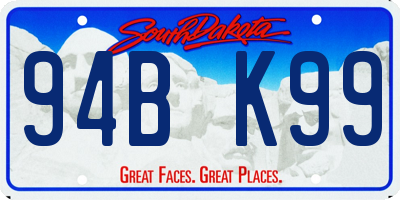 SD license plate 94BK99