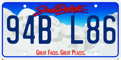 SD license plate 94BL86