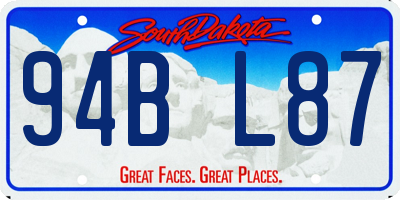 SD license plate 94BL87
