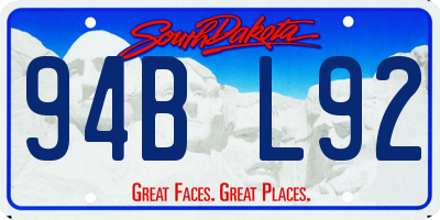 SD license plate 94BL92