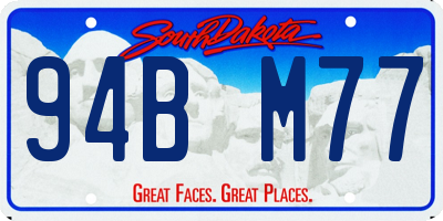 SD license plate 94BM77