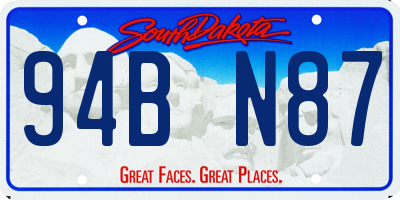 SD license plate 94BN87