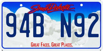 SD license plate 94BN92