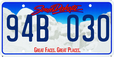 SD license plate 94BO30