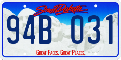 SD license plate 94BO31