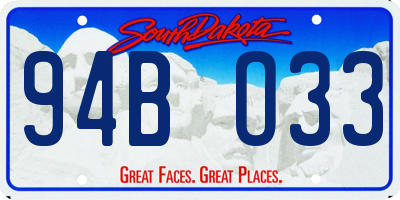 SD license plate 94BO33