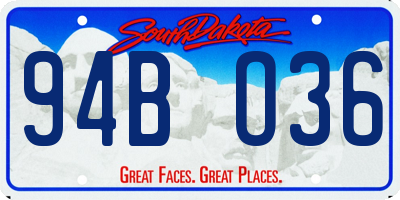 SD license plate 94BO36