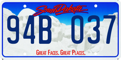 SD license plate 94BO37