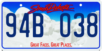 SD license plate 94BO38