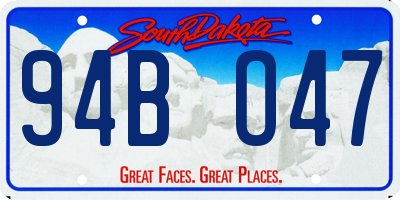 SD license plate 94BO47