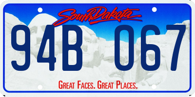 SD license plate 94BO67