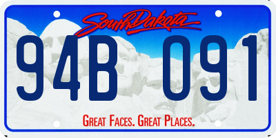 SD license plate 94BO91