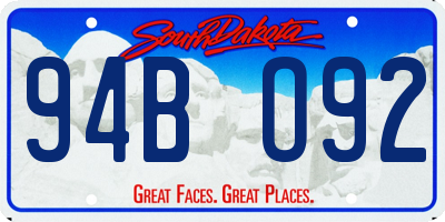 SD license plate 94BO92