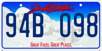 SD license plate 94BO98