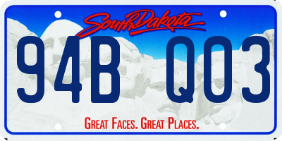SD license plate 94BQ03
