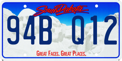 SD license plate 94BQ12