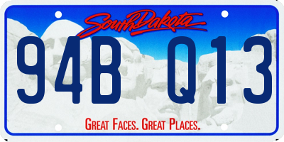 SD license plate 94BQ13
