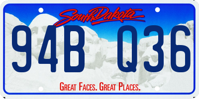 SD license plate 94BQ36