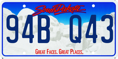 SD license plate 94BQ43