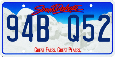 SD license plate 94BQ52