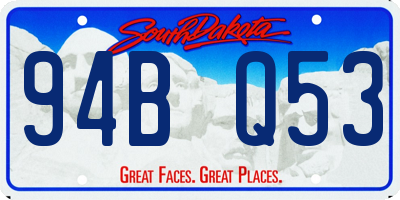 SD license plate 94BQ53