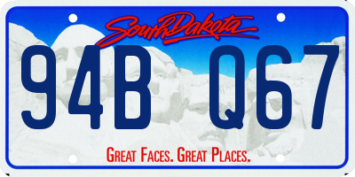 SD license plate 94BQ67