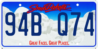 SD license plate 94BQ74