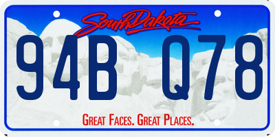 SD license plate 94BQ78