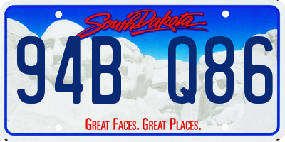 SD license plate 94BQ86
