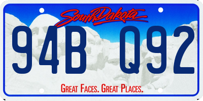 SD license plate 94BQ92