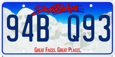 SD license plate 94BQ93