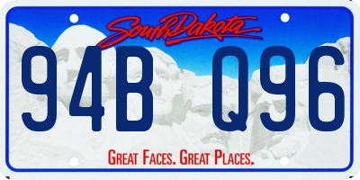 SD license plate 94BQ96