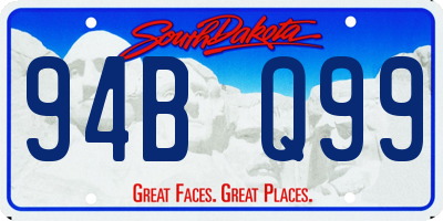 SD license plate 94BQ99
