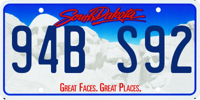 SD license plate 94BS92