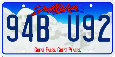 SD license plate 94BU92