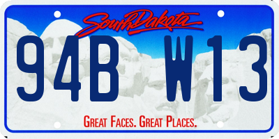 SD license plate 94BW13