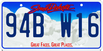 SD license plate 94BW16