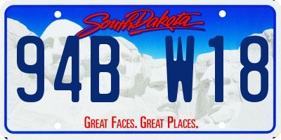 SD license plate 94BW18