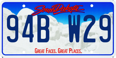 SD license plate 94BW29