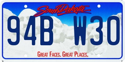 SD license plate 94BW30
