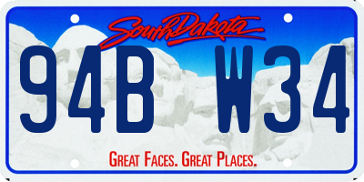 SD license plate 94BW34