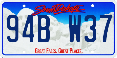 SD license plate 94BW37