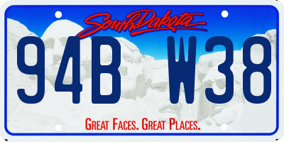 SD license plate 94BW38