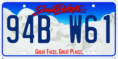 SD license plate 94BW61