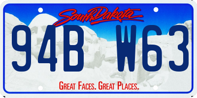 SD license plate 94BW63