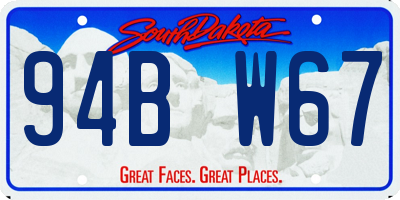 SD license plate 94BW67
